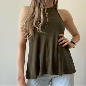 Intimately Free People Flowy Tank Top Ribbed High Neck Racer Back Trapeze Size S